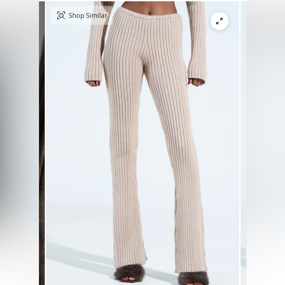 AKIRA CHIC IS MY MIDDLE NAME TAN KNIT PANT XL / tall girl